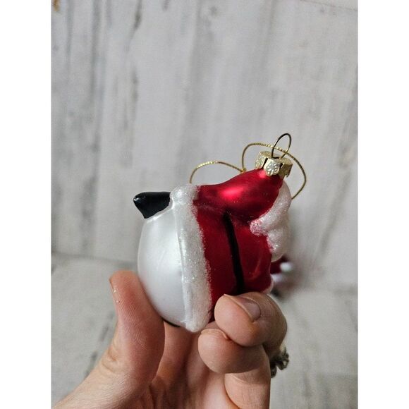 Santa ice skating glass ornament funny Xmas set tree - Picture 4 of 16